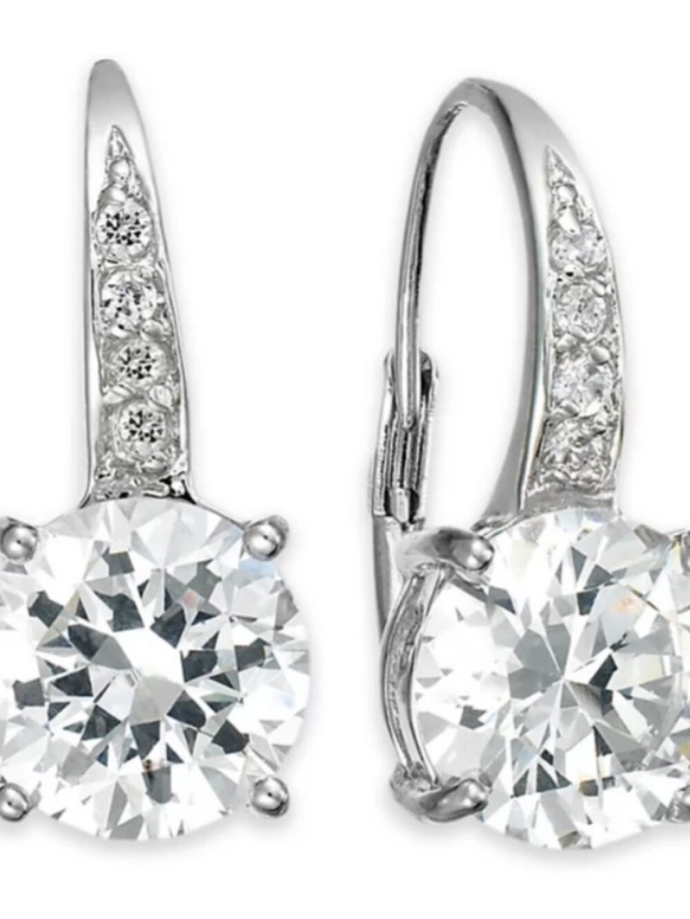 Giani Bernini CZ Leverback Earrings 18K Gold Over Sterling Silver